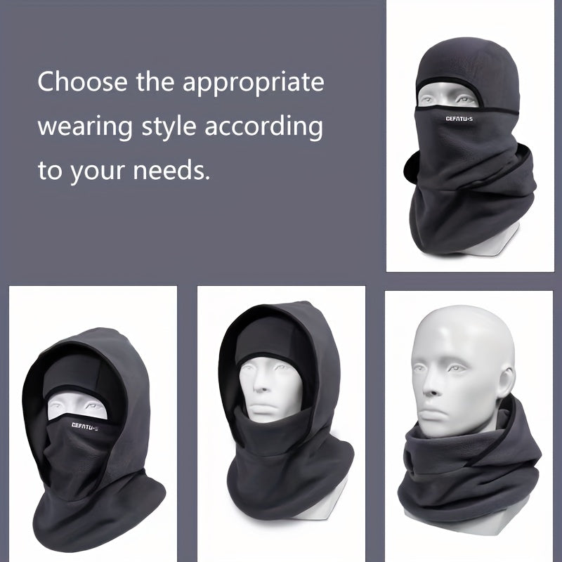 Varm Balaklava Huvudbonad för Vinterbruk i Mjukt Material, Fleece