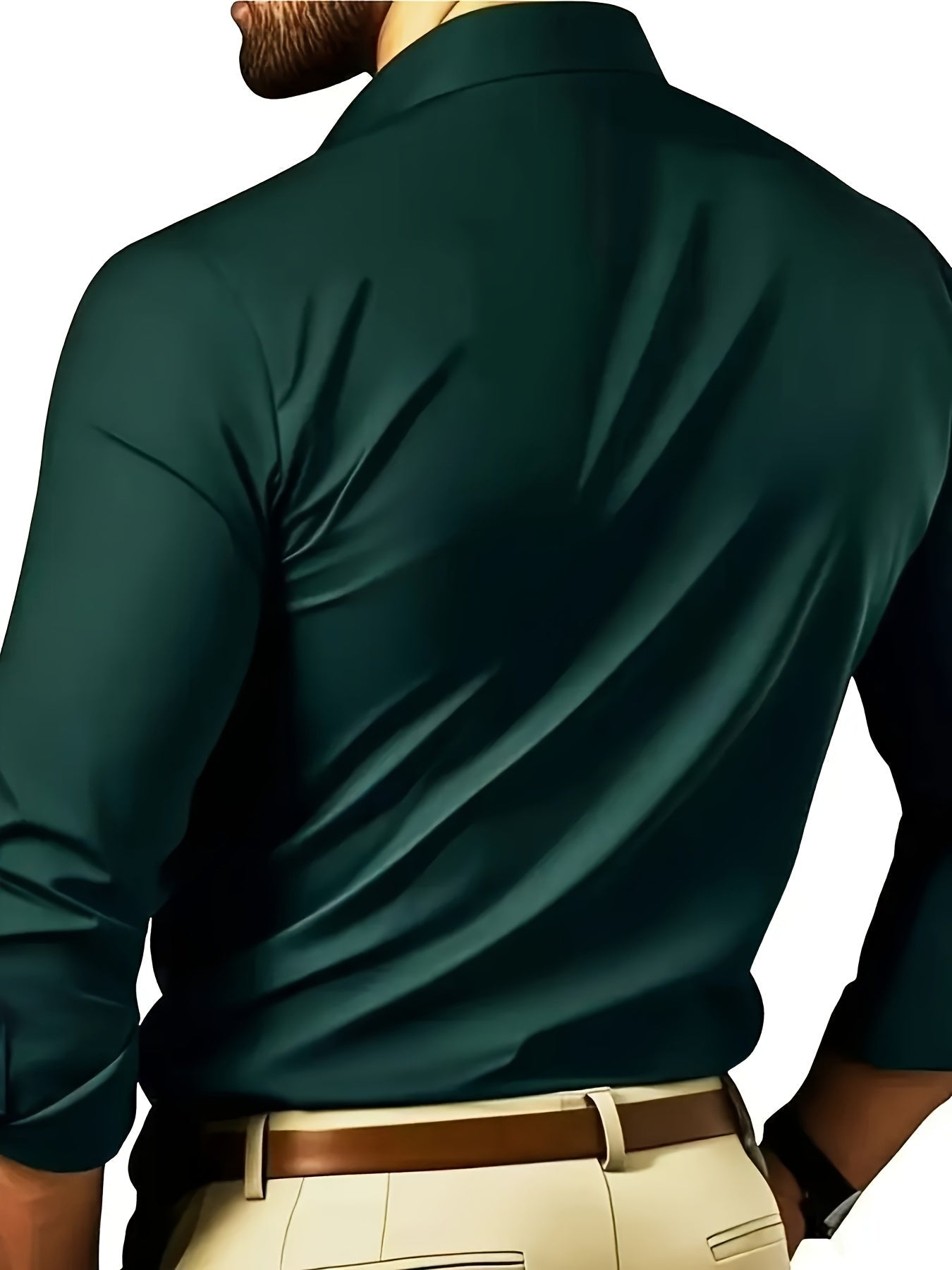 Herrskjorta Slim Fit Elegant Stil för Affär och Fest
