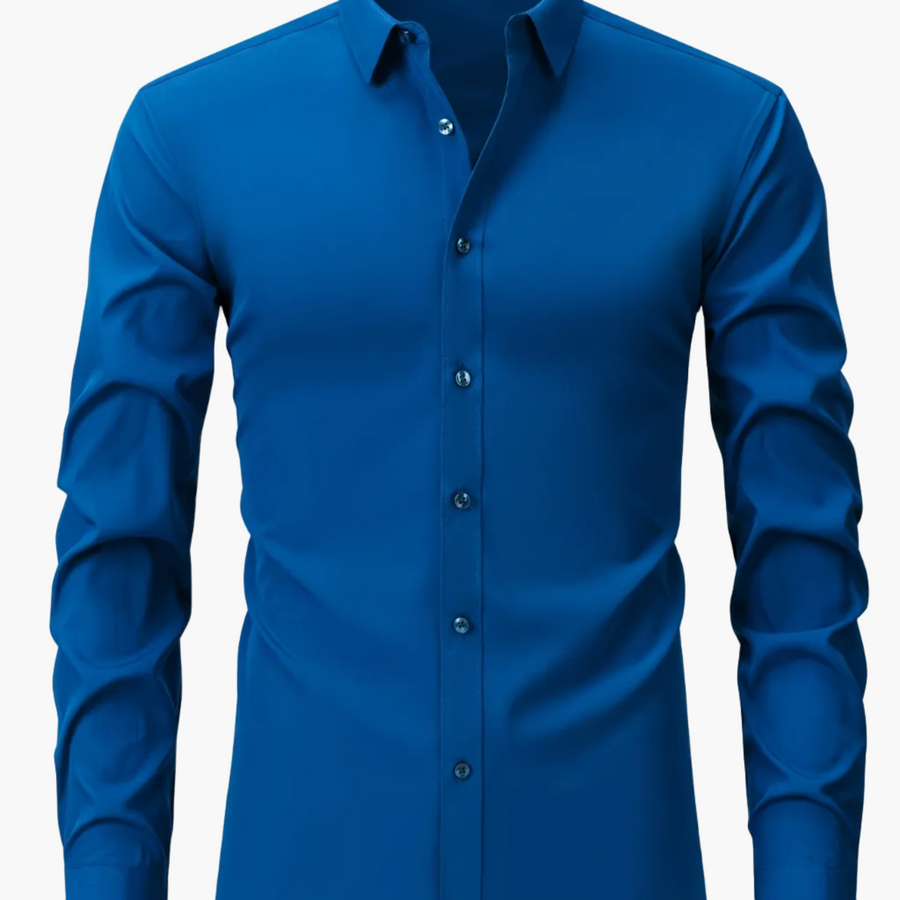 Herrskjorta Elegant Slim Fit Långärmad för Vardagsbruk och Fest