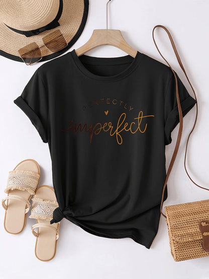Dam T-shirt med tryck – Perfekt Oimponerad, Casual Stil, Vardagsanvändning