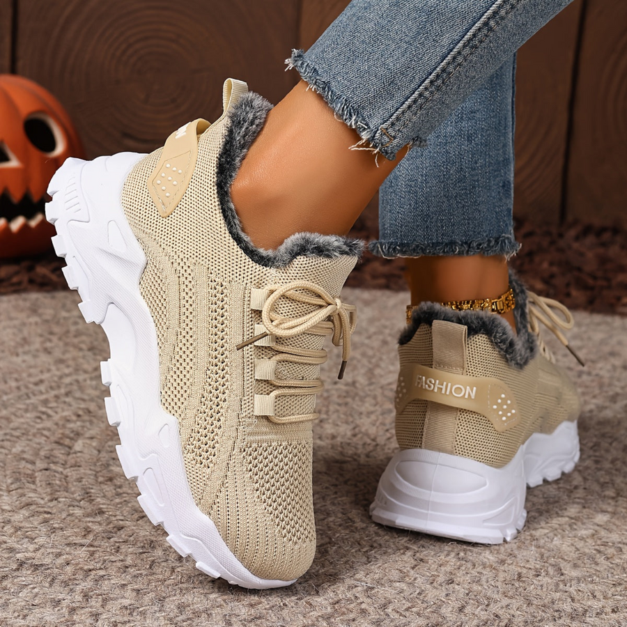 Röda Damsneakers med Fodrad Kant och Snörning