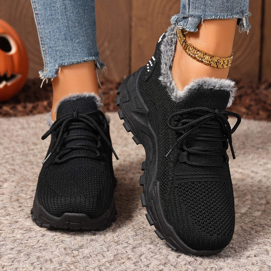 Röda Damsneakers med Fodrad Kant och Snörning