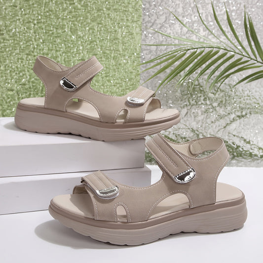 Dam Sandaler Komfort Vardagssandal med Kardborre och Platåsula