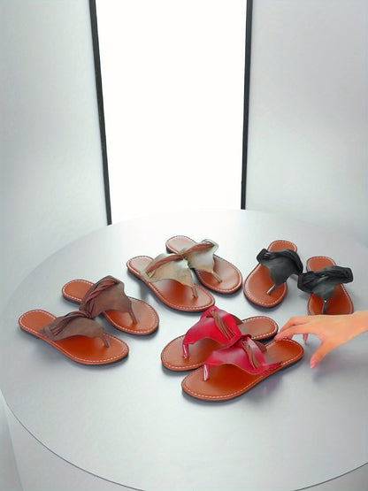 Dam Sandaler Fashion Slip-in Sommartofflor med Flätad Detalj och Öppen Tå