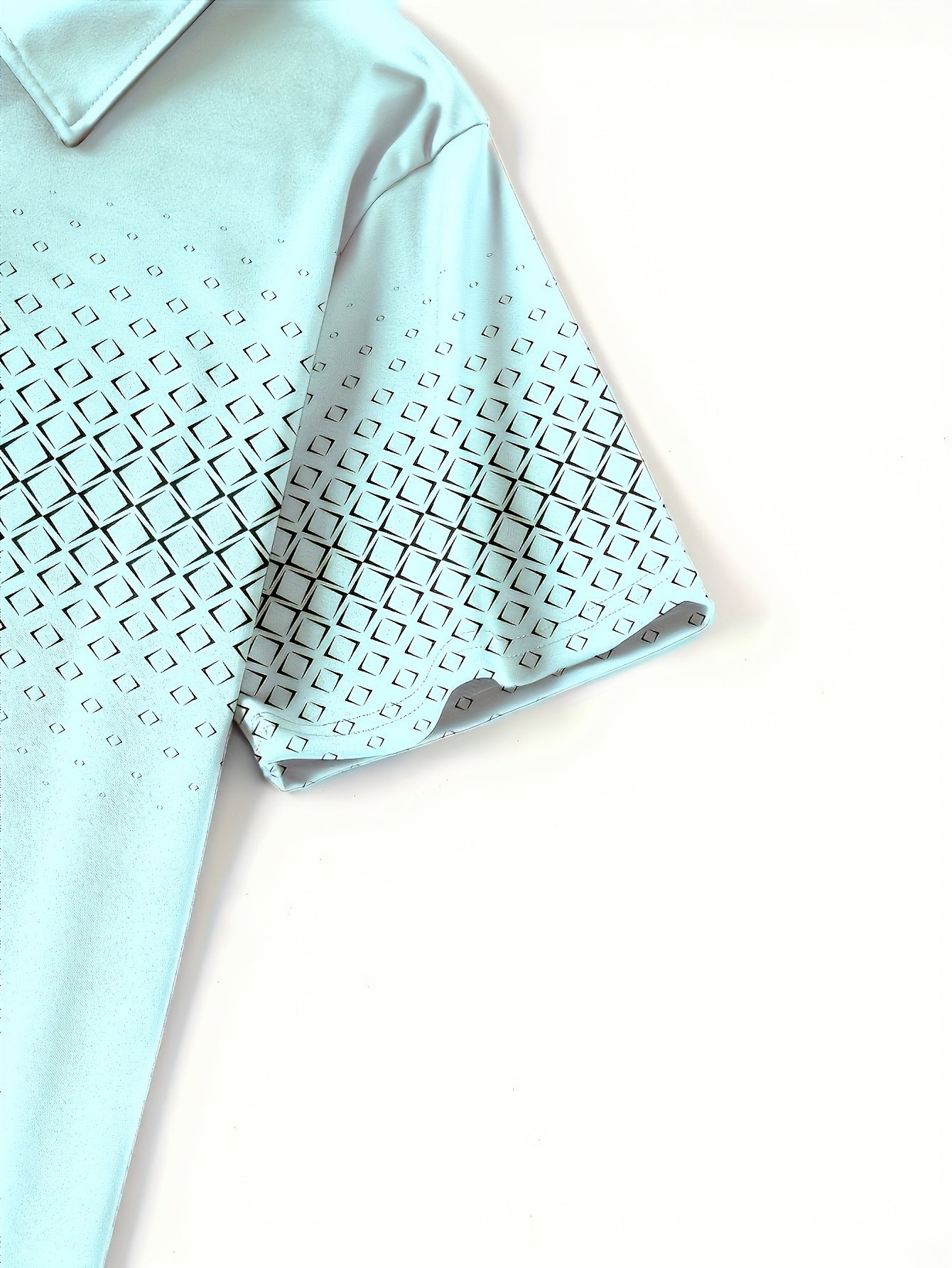 Herr Pikétröja med Modern Geometrisk Design – Casual Stil för Sommar