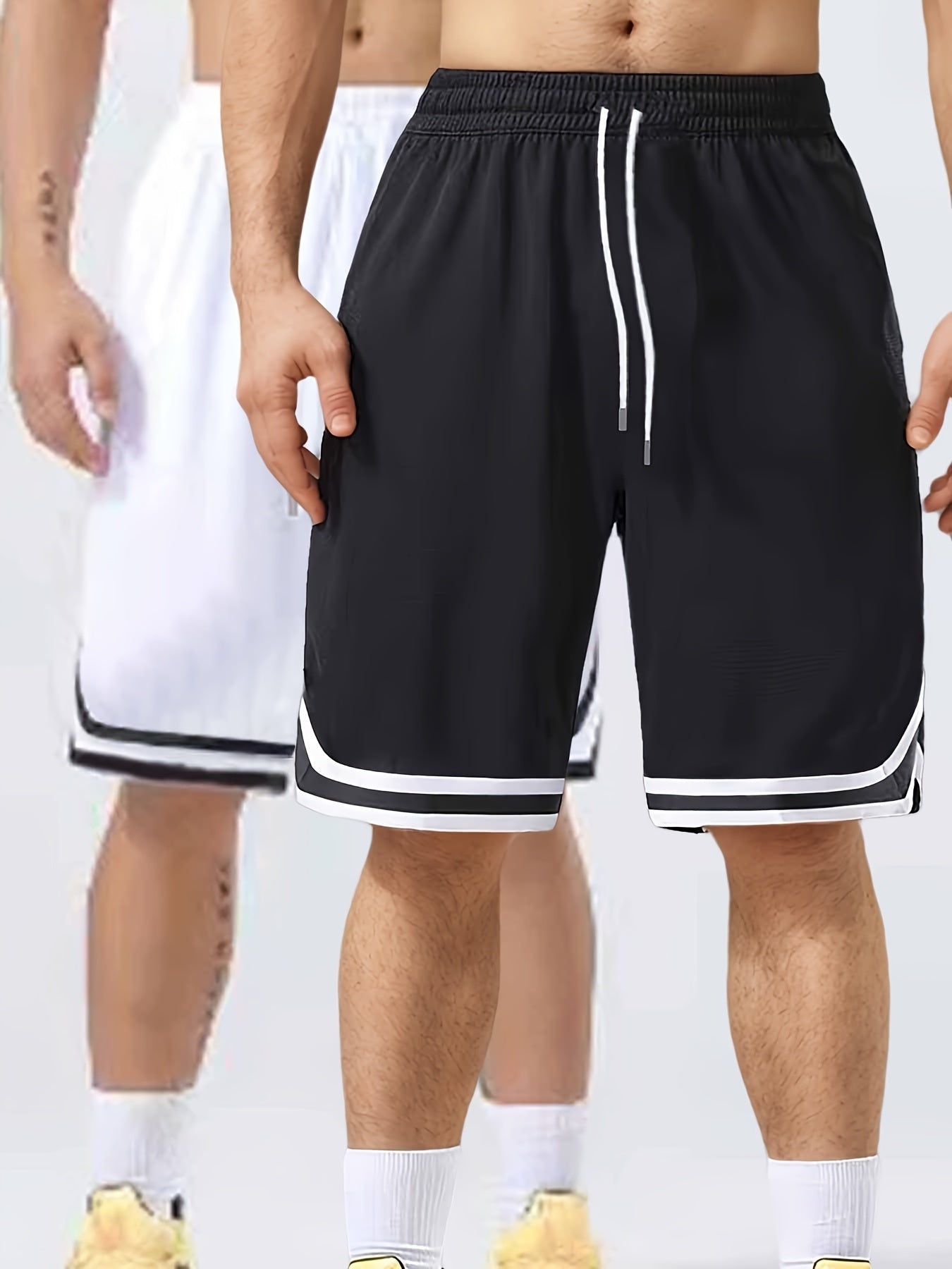 Herrar Basketshorts 2-pack – Sportiga Långa Shorts för Träning och Fritid