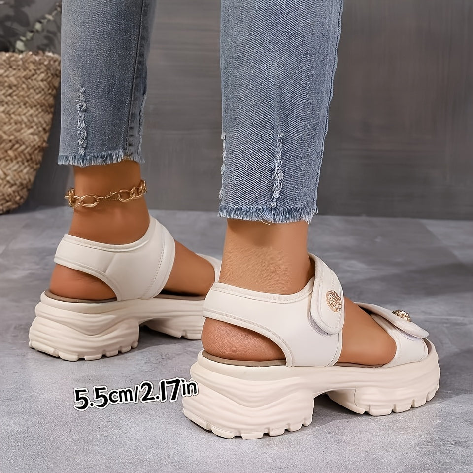Dam Sandaler med Plattform och Chunky Sula – Elegant Sommarstil för Avslappnad och Trendig Look