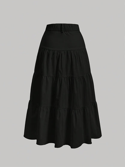 Dam Kjol A-linje Elegant Hög Midja Vår/Sommar