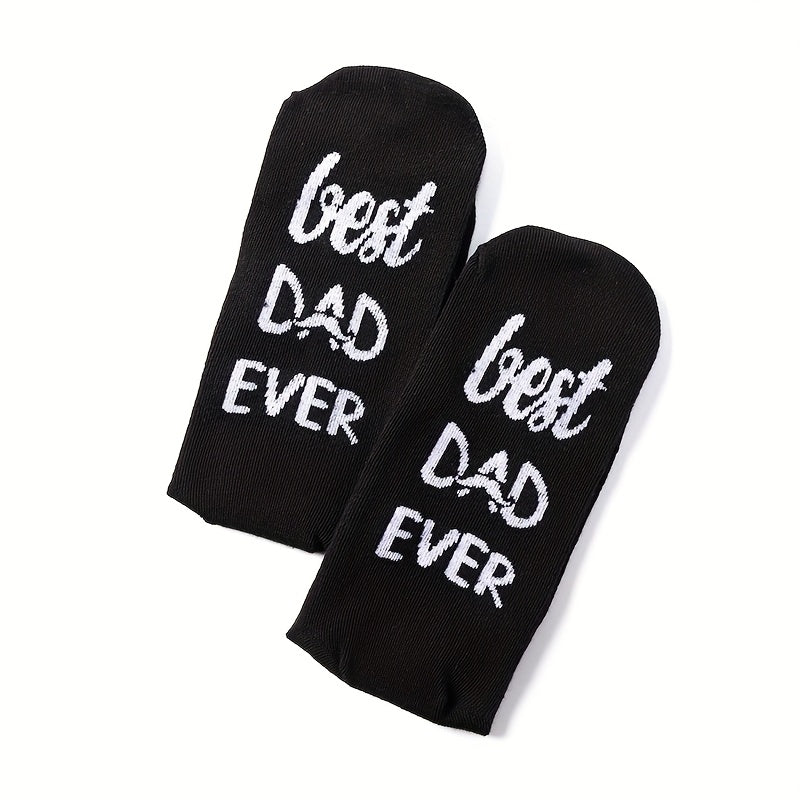 Herrsockor med text – Best Dad Ever – Rolig present till pappa, vardags- och hemmabruk