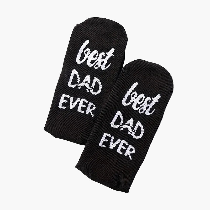 Herrsockor med text – Best Dad Ever – Rolig present till pappa, vardags- och hemmabruk