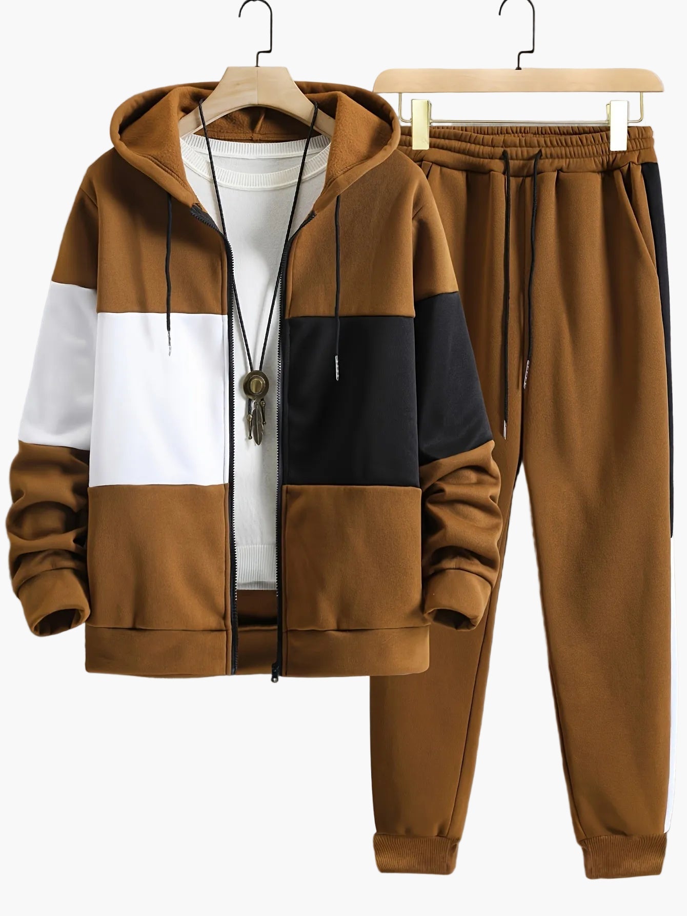 Herr Träningsdress Set – Sportig Hoodie och Joggingbyxa, Casual Fritidsstil