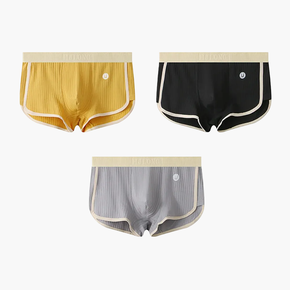Dam Retro Sportiga Ribbade Trosor 3-pack – Bekväma och Ventilerande Underkläder