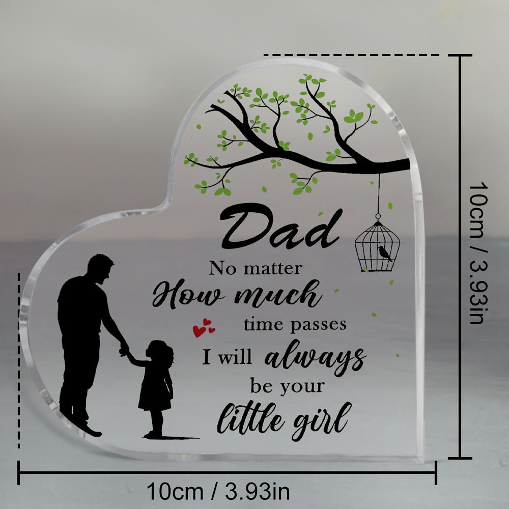 Present till Pappa – Hjärtformad Dekorplakett med Far och Dotter, Perfekt Personlig Gåva för Fars dag eller Födelsetag