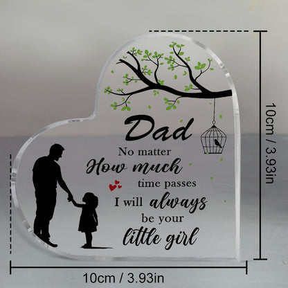 Present till Pappa – Hjärtformad Dekorplakett med Far och Dotter, Perfekt Personlig Gåva för Fars dag eller Födelsetag