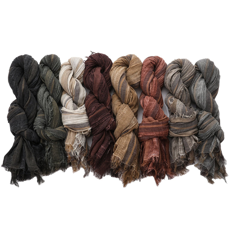 Randig scarf med fransar i mjukt material för unisex