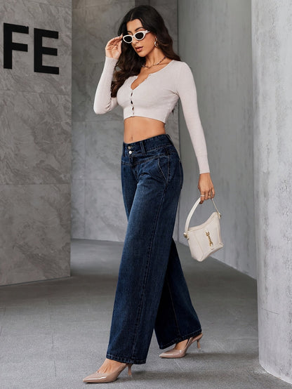 Dam Vida Byxor Hög Midja Vida Ben Casual Stil