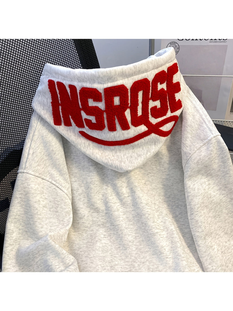 Hoodie med stor text på huva, unisex