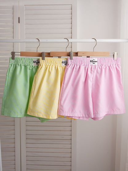 Damers randiga avslappnade pyjamasshorts – perfekt för vardagskomfort och sommar