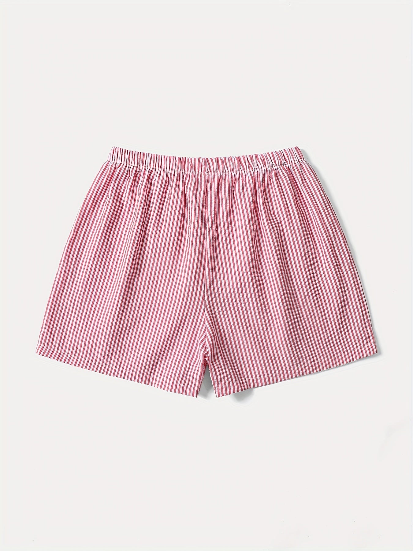 Damshorts med hög midja, randigt mönster, elegant sommarstil