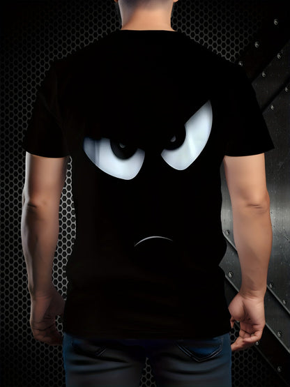 Herr T-shirt med Tryck – Rolig Stil, Avslappnad Passform, Perfekt för Vardag och Fritid