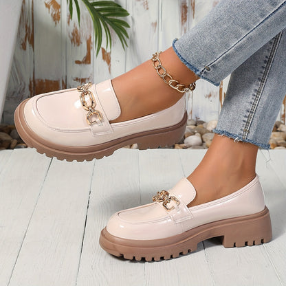 Damloafers med kedjedetalj – Preppy slip-on för vardagsbruk