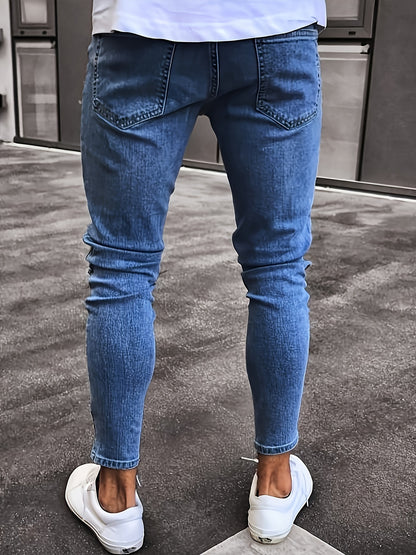 Justin – Slim Fit Rippade Denimjeans i Vitt