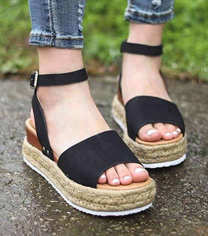 Dam Espadrille Plattformssandal – Trendiga Sommarsandaler för Vardag och Resa