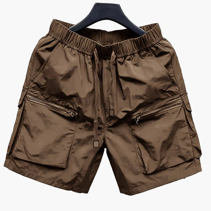 Herrarnas avslappnade cargoshorts med stora fickor och dragkedja – trendig streetwear för vardag och fritid