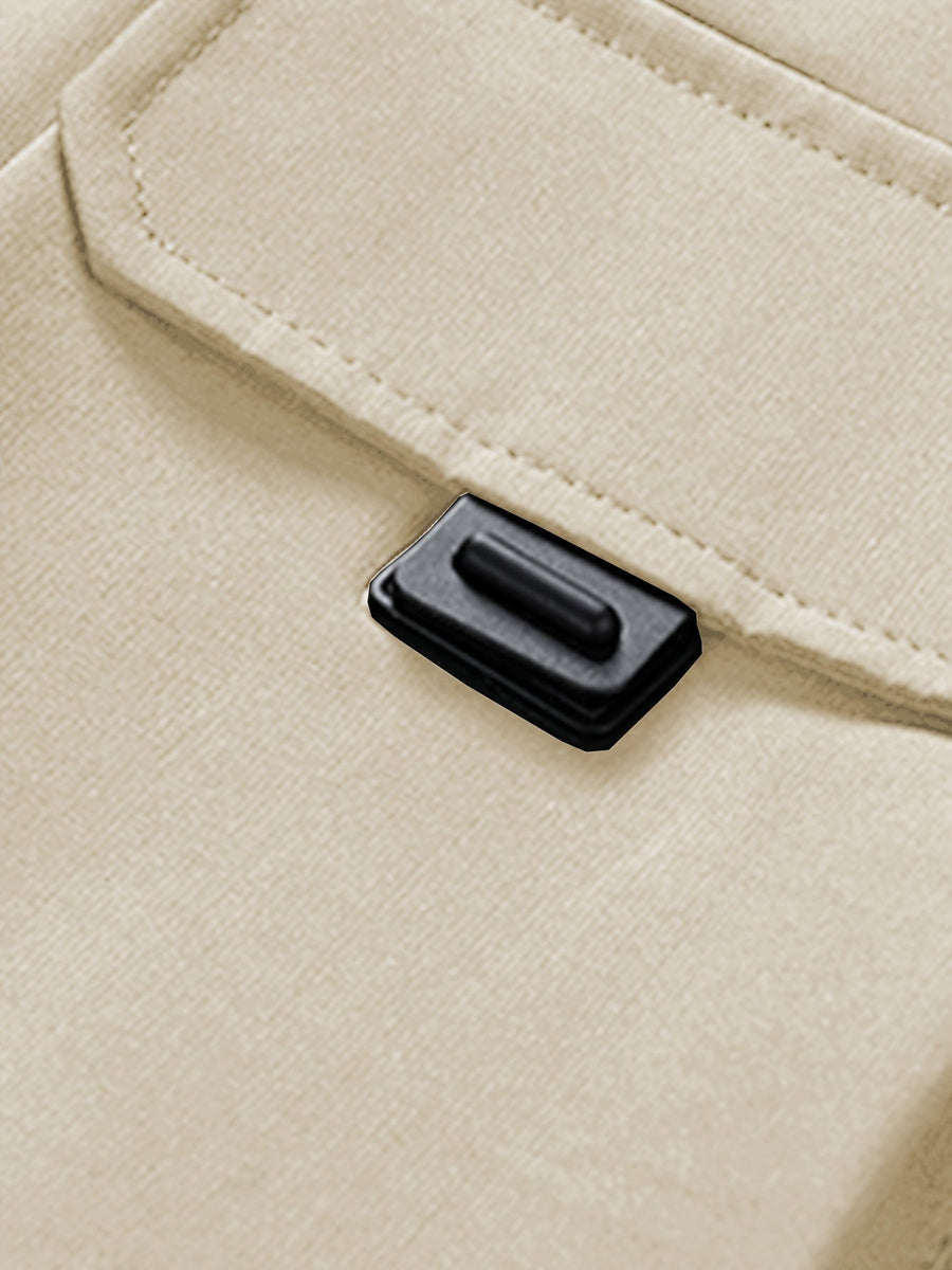 Unisex Parkasjacka med Huva och Fickor, Beige