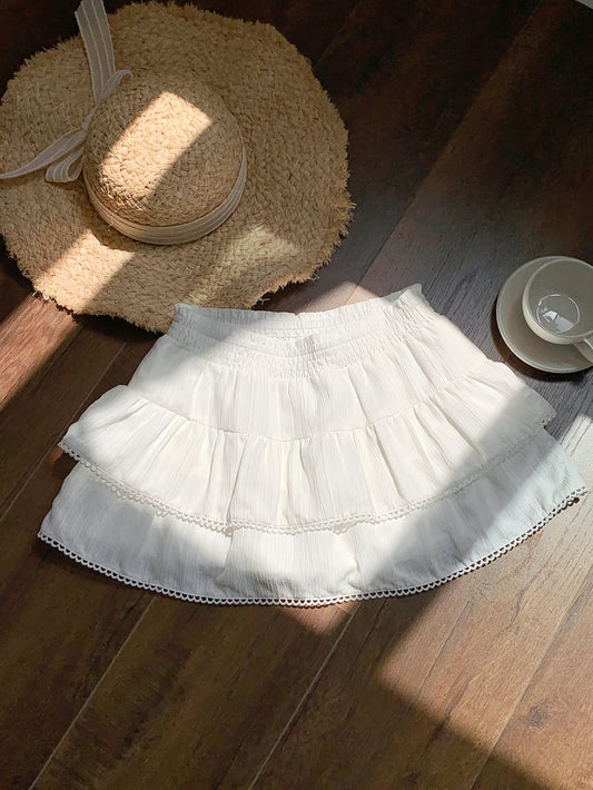 Dam Kjol Mini Volang Romantisk Sommar Fest