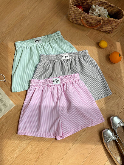 Damers randiga avslappnade pyjamasshorts – perfekt för vardagskomfort och sommar