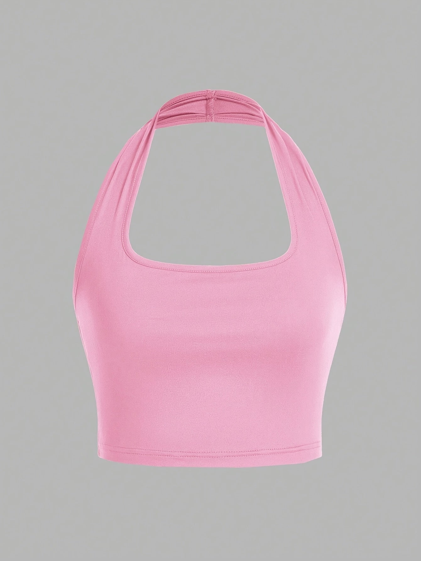 Dam Halterneck Crop Top med Öppen Rygg - Trendig Sommartopp för Vardag och Fest