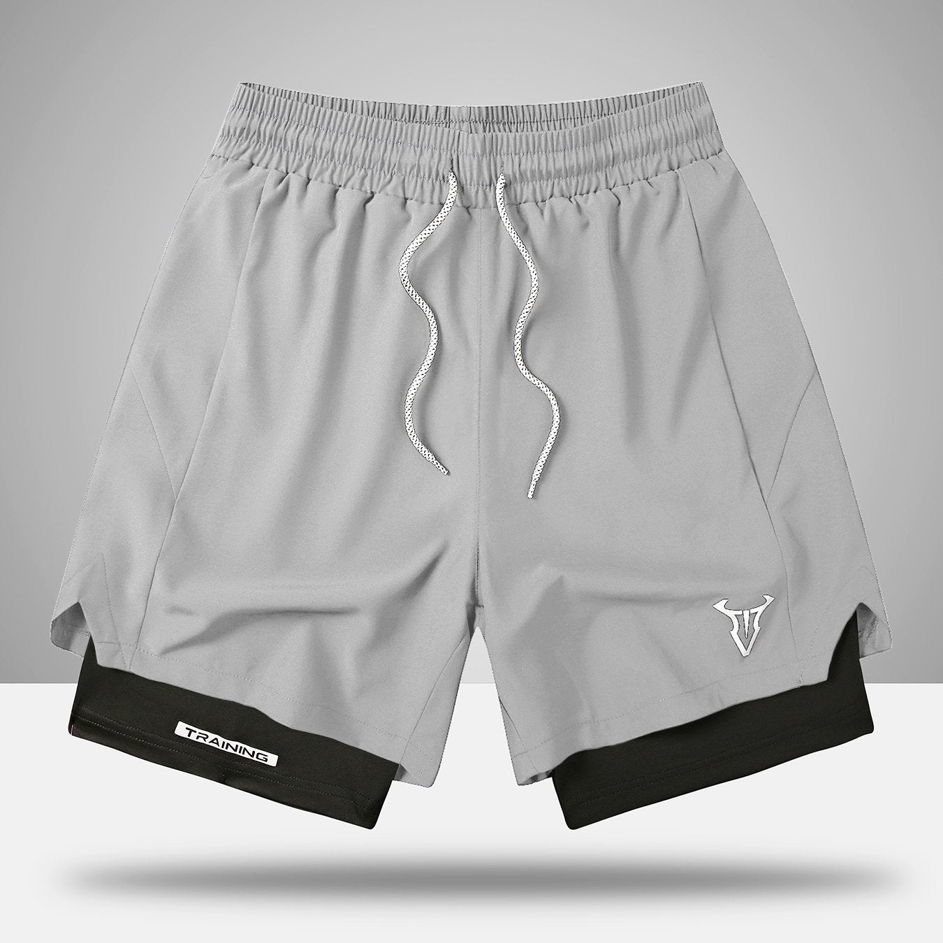 Herr Träningsshorts Sport Regular Fit med Fickor och Geometriskt Mönster