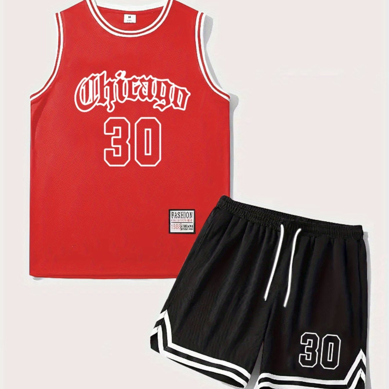 Herrarnas basketset – sportigt Chicago-inspirerat linne och shorts, perfekt för träning och fritid