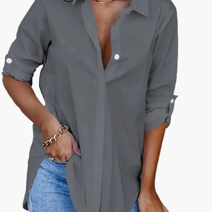 Dam Skjorta Oversized Långärmad Casual Vardagsstil