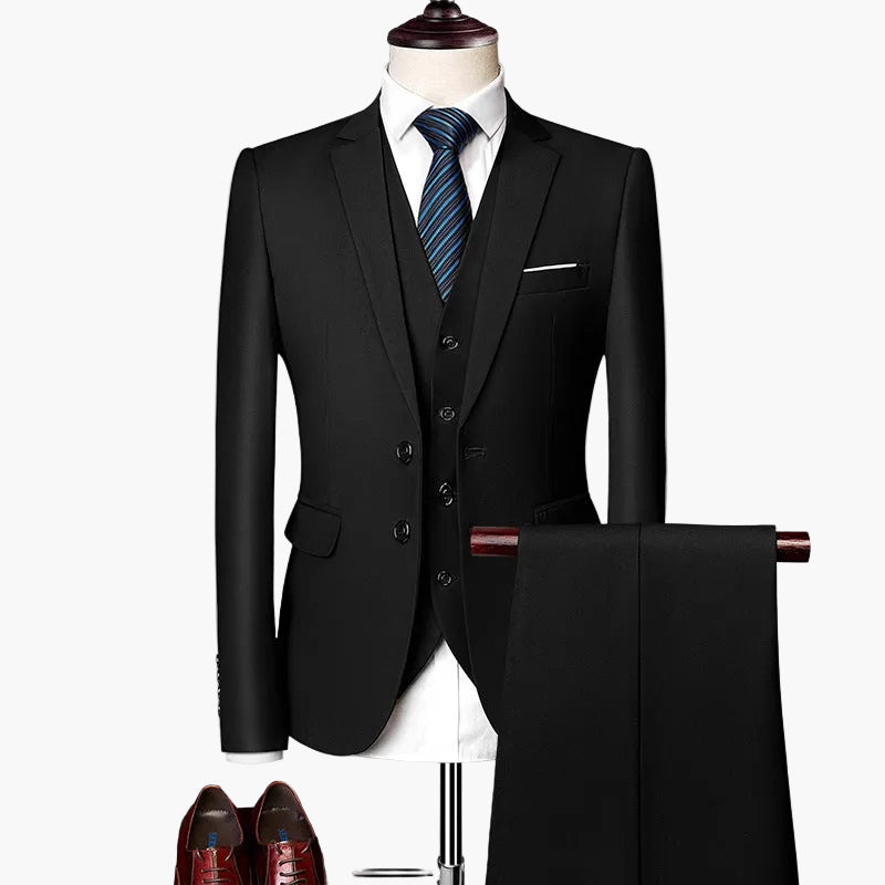 Herr Elegant 3-Delad Kostymset Slim Fit Formell Bröllop & Affär