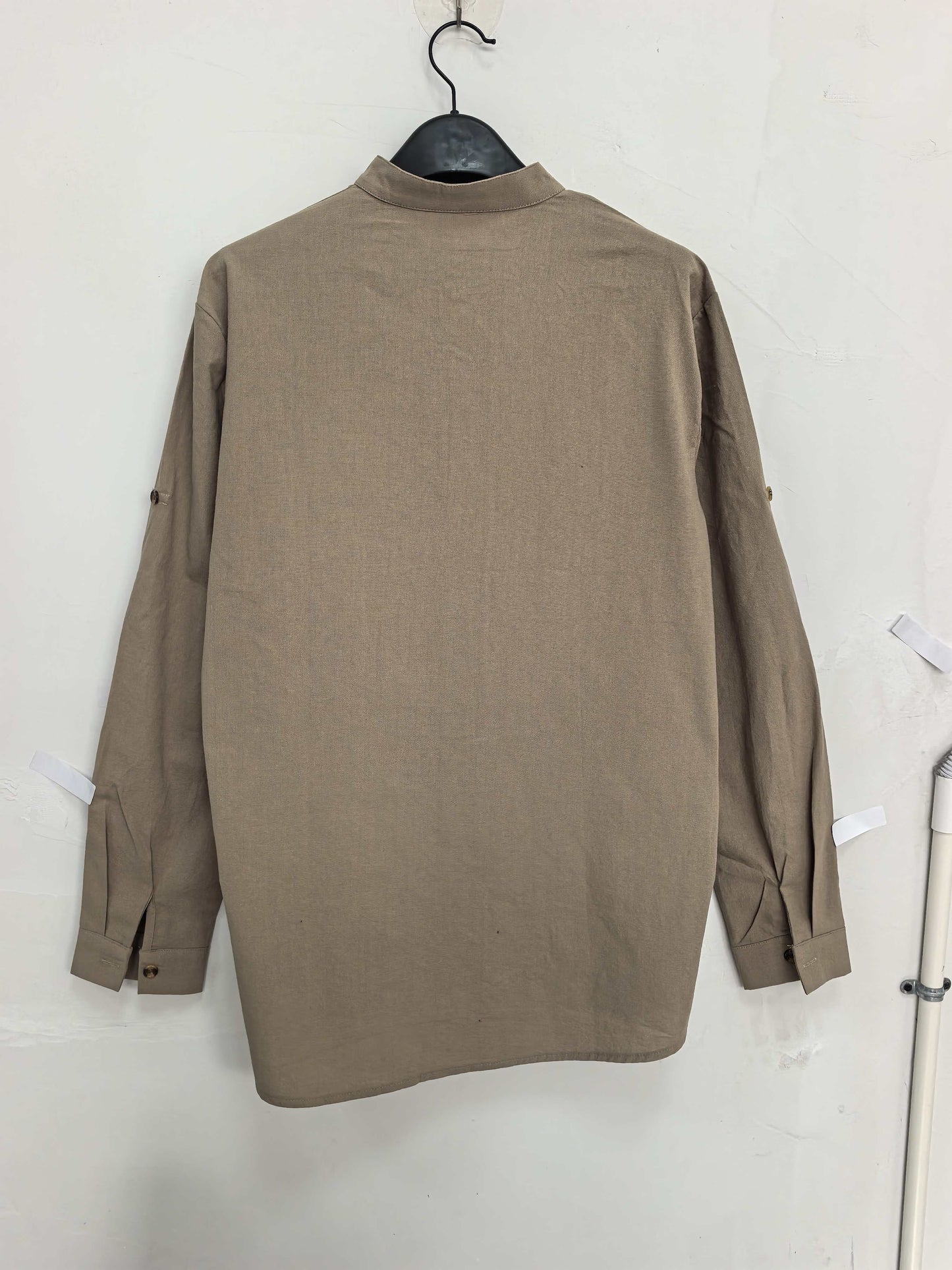 Herr Skjorta Henley Långärmad Avslappnad Modern Stil