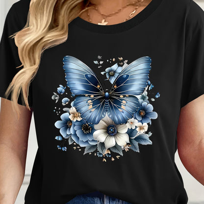 Dam T-shirt Kortärmad Avslappnad Vardagsstil
