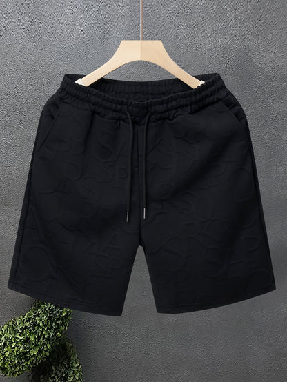 Herrshorts Avslappnad Stil Med Präglat Mönster För Fritid Och Träning