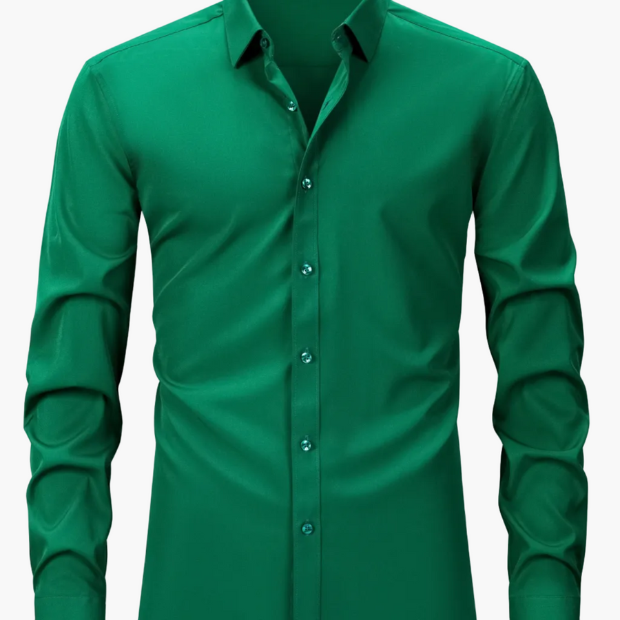 Herrskjorta Elegant Slim Fit Långärmad för Vardagsbruk och Fest