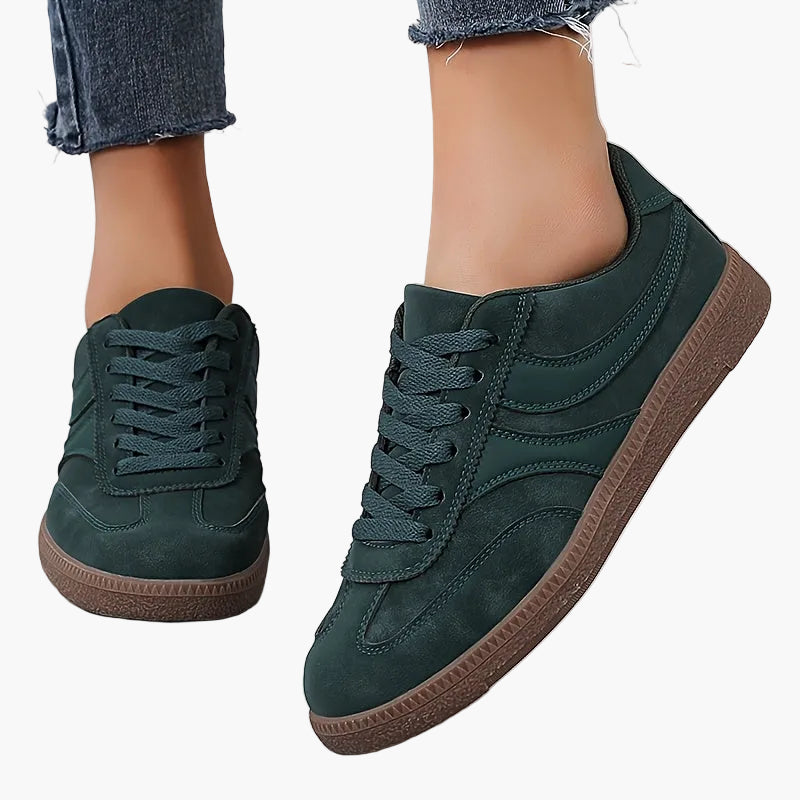 Dam Sneakers Vintage Stil Låga Skor för Vardag och Fritid