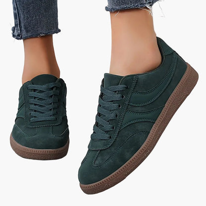 Dam Sneakers Vintage Stil Låga Skor för Vardag och Fritid