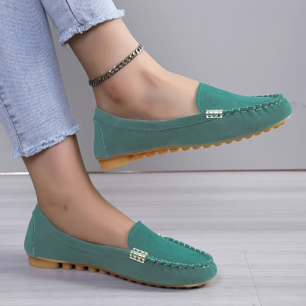 Damloafers för vardag och fritid – Klassiska mockasiner med komfortsula