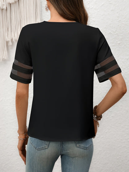 Dam Blus med Asymmetrisk Krage och Retro Blommönster – Elegant Vardagsstil