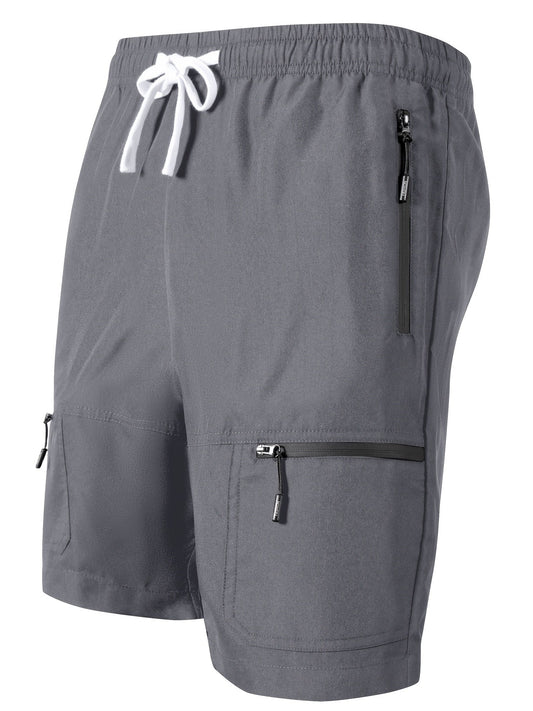Herrar Sportshorts med Dragkedjefickor – Lösa Träningsshorts för Aktiva