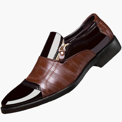 Herr Elegant Affärssko Slip-On med Dragkedja – Klassisk Formell Skostil