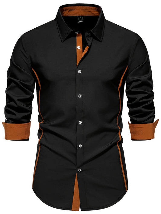 Herr Skjorta Slim Fit Elegant Design för Vardag och Fest