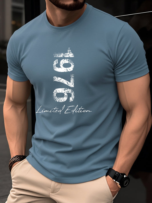 Herr T-shirt 1976 Limited Edition Retro Stil – Casual Trendig Kortärmad