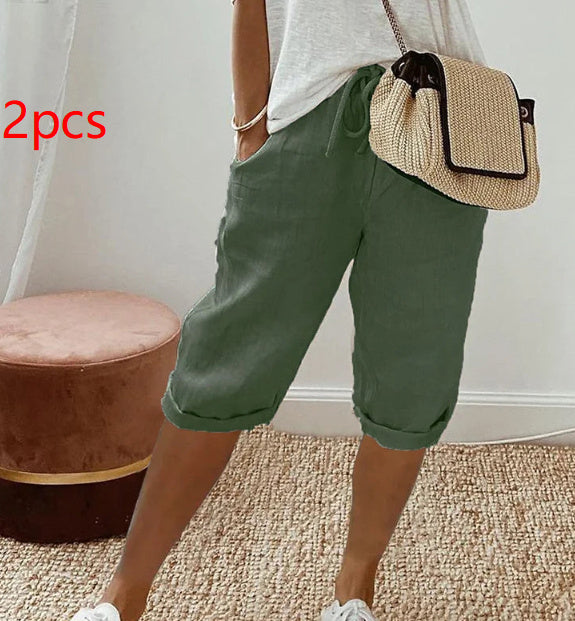 Damens Avslappnade Sommarshorts med Elastisk Midja – Perfekta för Vardag och Semester
