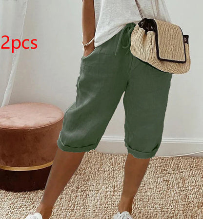 Damens Avslappnade Sommarshorts med Elastisk Midja – Perfekta för Vardag och Semester